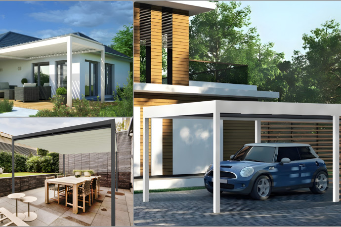 Pergole tarasowe OknoPlus – NUUN ECO, NUUN FABRIC i CARPORT ECO