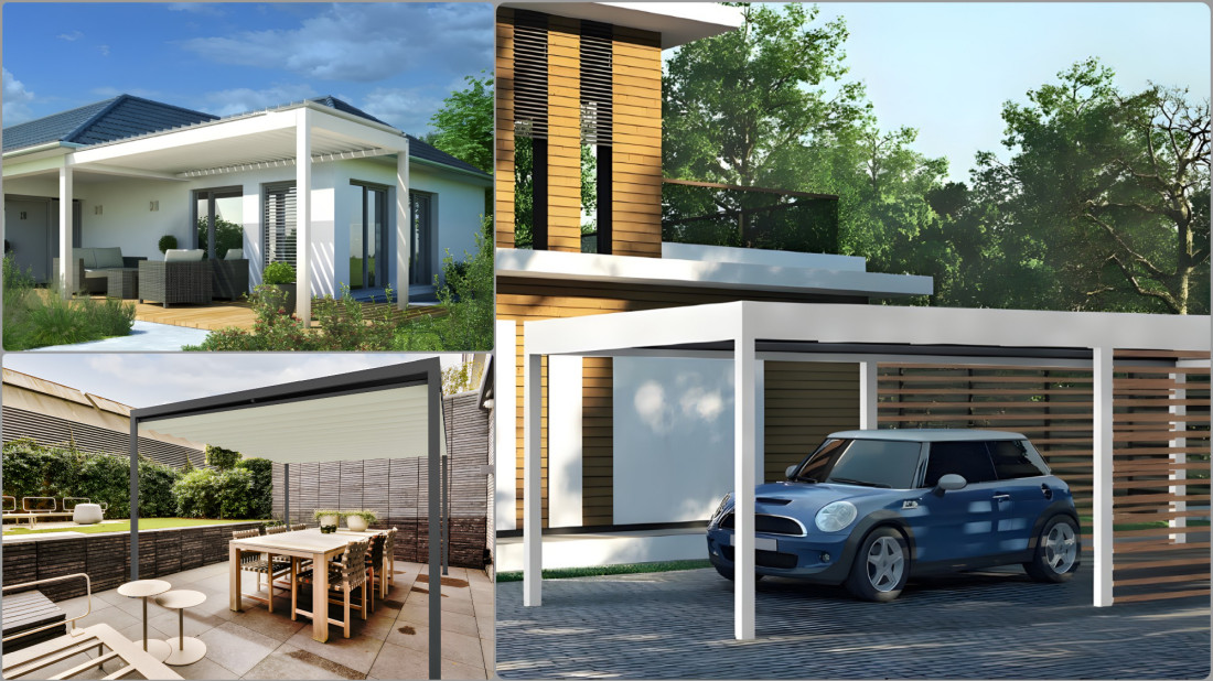 Pergole tarasowe OknoPlus – NUUN ECO, NUUN FABRIC i CARPORT ECO