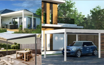 Pergole tarasowe OknoPlus – NUUN ECO, NUUN FABRIC i CARPORT ECO