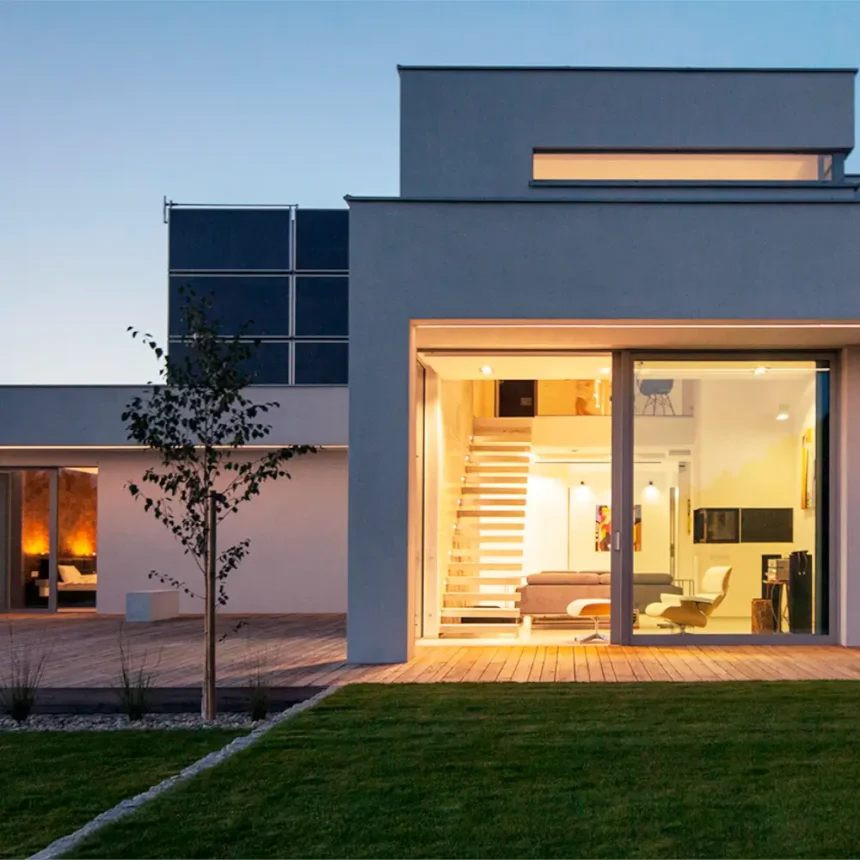 Pomieszczenia w budynku zostały usytuowane tak, żeby w okresie letnim nie przegrzewały wnętrza, a w zimowym dawały ciepło.