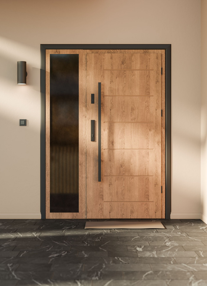 Drzwi zewnętrzne z naświetlem, fot. Stalprodukt-Zamość