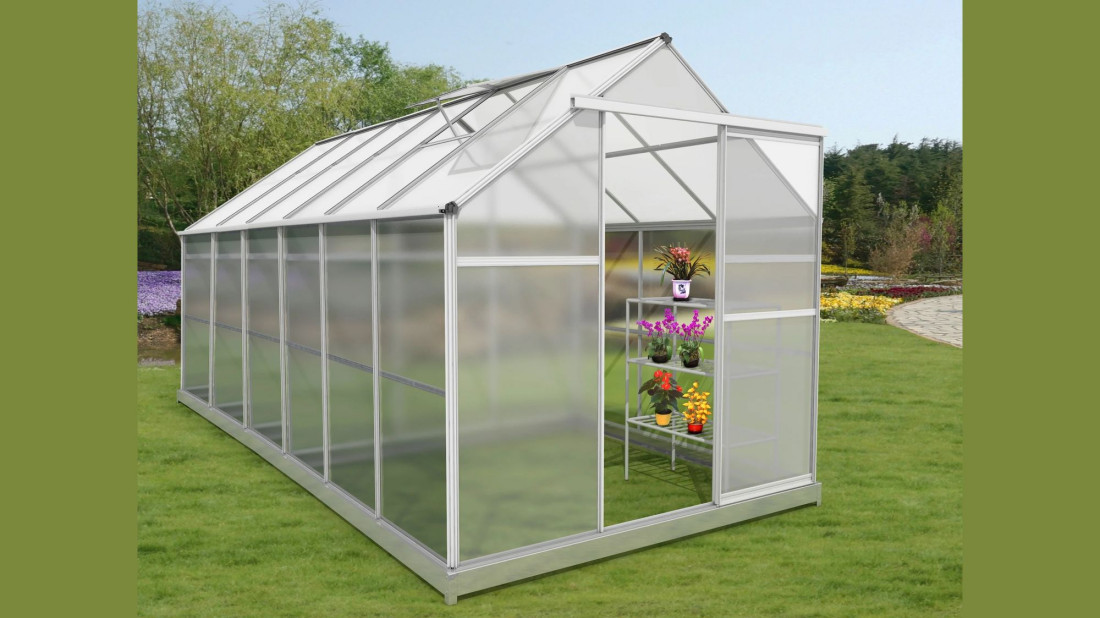 Szklarnia z poliwęglanu GL026 190 × 363 × 191 cm – idealny sposób na przydomowy warzywniak