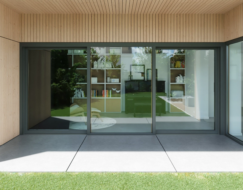 Drzwi podnoszono-przesuwne Schüco LivIngSlide Panorama z PVC-U