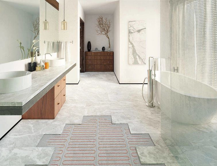 Wydajna i ultra-cienka mata grzewcza do szybkiego ogrzewania podłóg i ścian pod płytkami, idealna także do łazienek i brodzików.