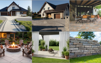 Przestrzeń wokół domu w stylu dworkowym, rustykalnym i śródziemnomorskim