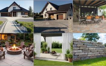 Przestrzeń wokół domu w stylu dworkowym, rustykalnym i śródziemnomorskim