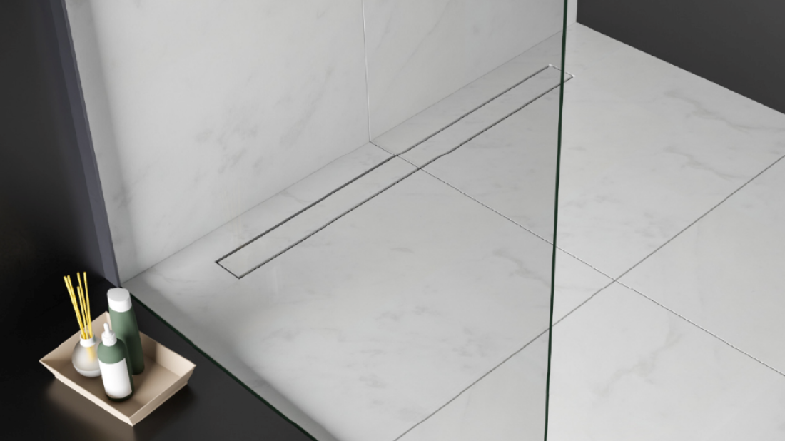 Minimalizm totalny w łazience: Poznaj sekret ukrytego odpływu Wiper Invisible