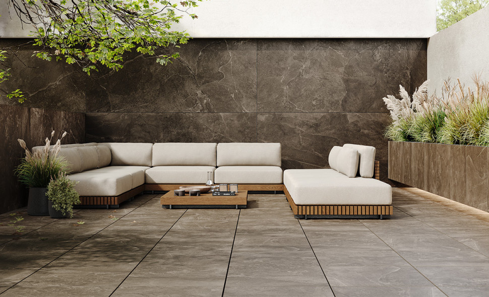 taras płytki beżowe