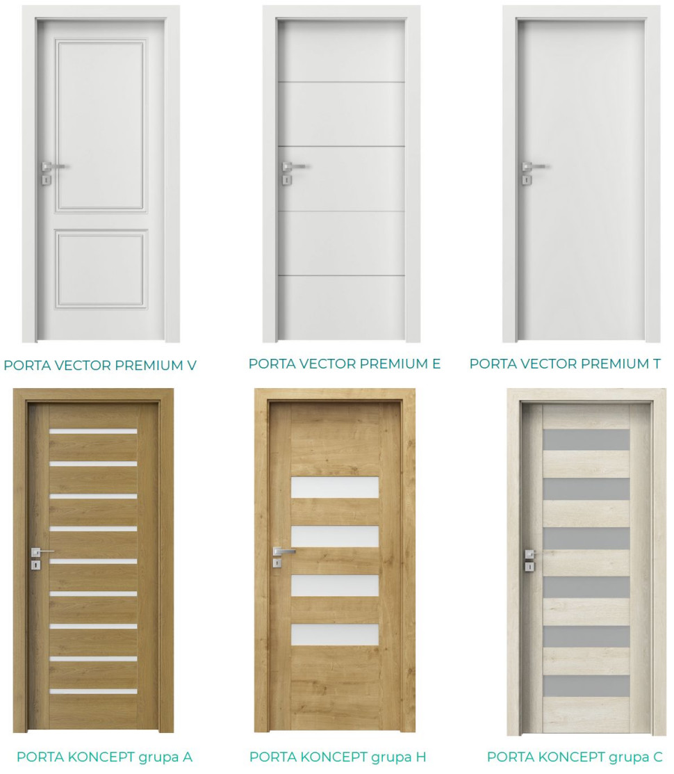 Drzwi wewnątrzlokalowe z kolekcji PORTA VECTOR PREMIUM i PORTA DECOR