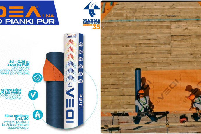Ekran dachowy IDEA 175 - idealny pod piankę PUR i wełnę mineralną