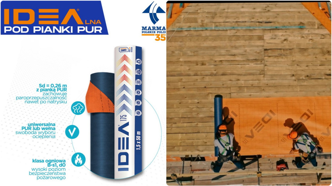 Ekran dachowy IDEA 175 - idealny pod piankę PUR i wełnę mineralną