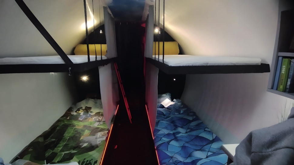 miejsce do odpoczynku w schronie