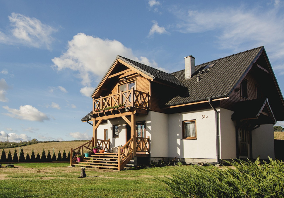 elewacja dom szkieletowy drewniany