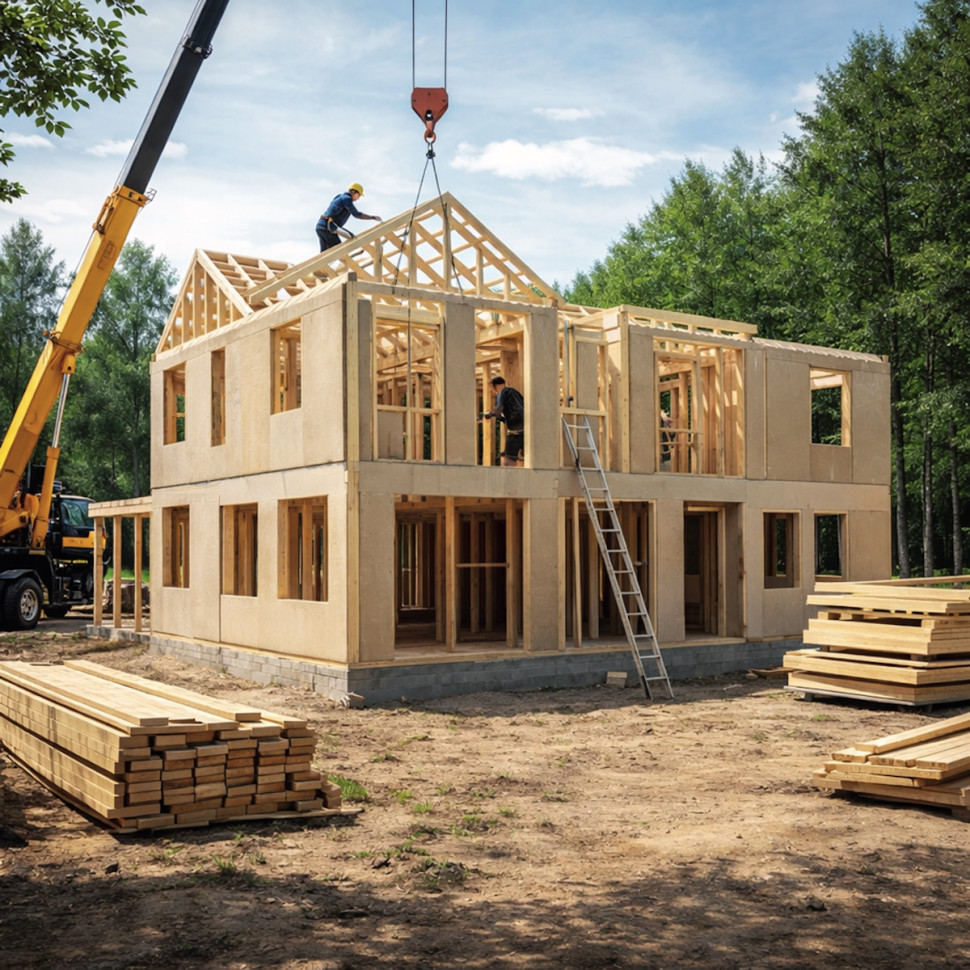 dom modułowy z drewna