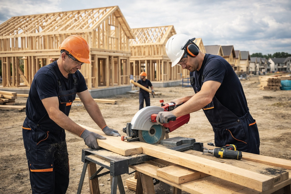 budowa dom szkieletowy - plac budowy