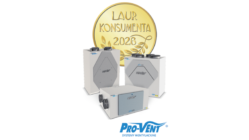 Złoty Laur Konsumenta 2026 dla rekuperatorów MISTRAL marki PRO-VENT