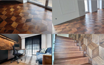 Podłoga geometryczna Cube – nowoczesny wzór, trwałość i naturalne drewno