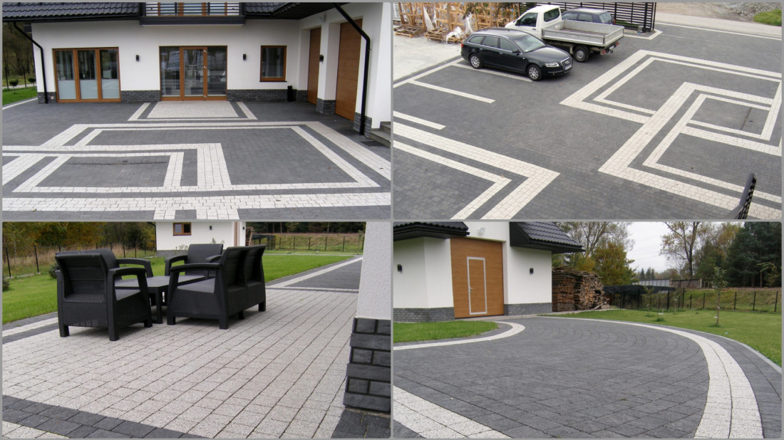 Akropolis płukany wokół obiektu handlowego – elegancka nawierzchnia inspirowana naturalnym kamieniem