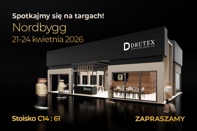 Drutex na Nordbygg w Sztokholmie pokaże rozwiązania premium i montaż bram na żywo