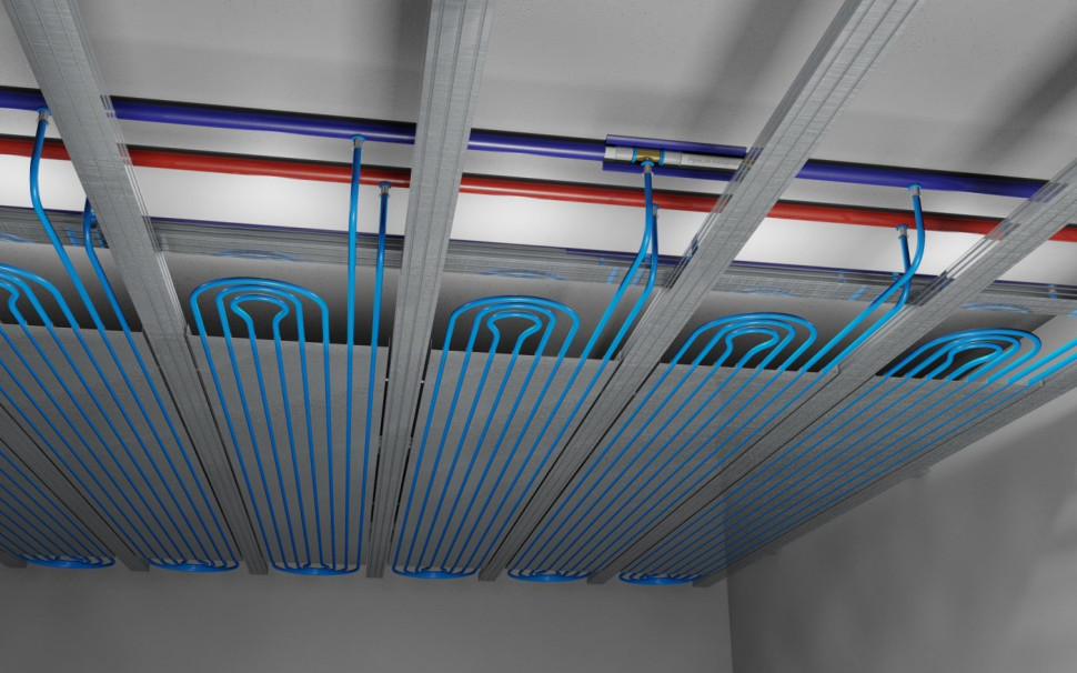 Sufitowy system płasczyznowy Pupelife do ogrzewania i chłodzenia