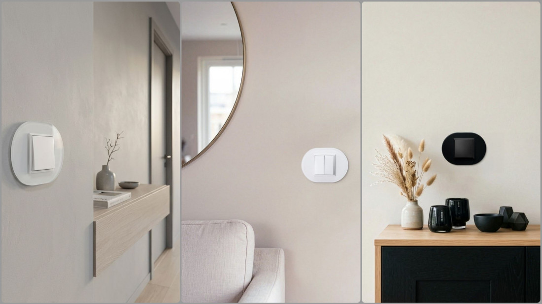 Osprzęt elektroinstalcyjny Aria w nowej odsłonie - szklane owalne ramki