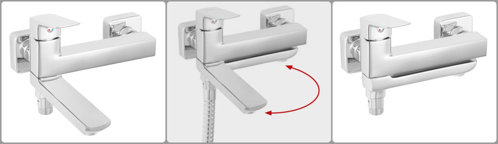 Bateria wannowa Vitto z przełacznikiem w wylewce