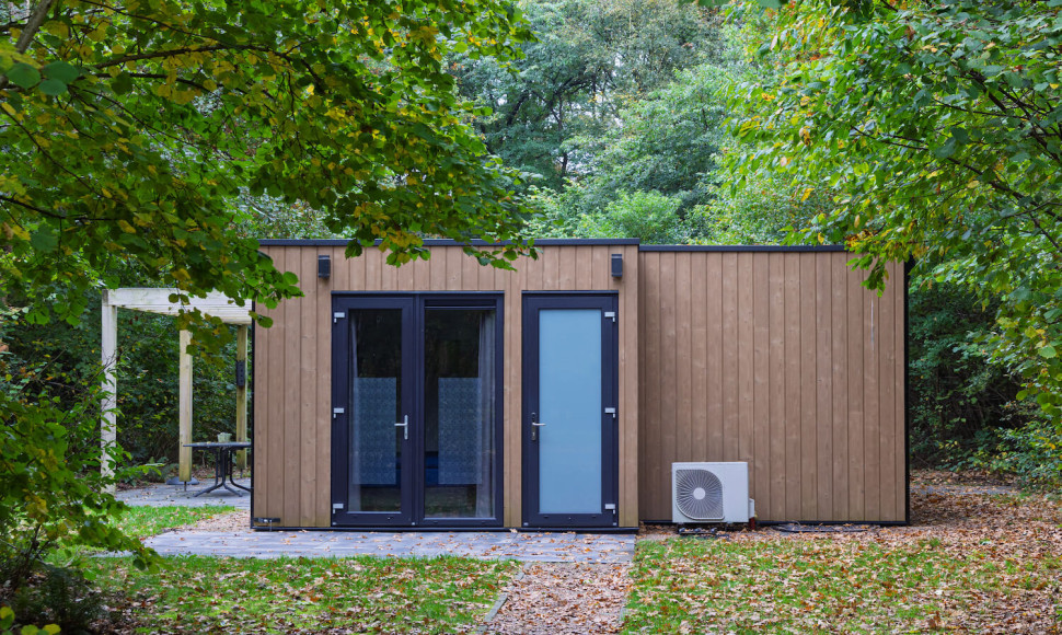 Domek letniskowy z płaskich dachem