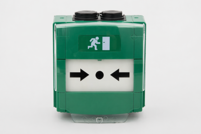 Przycisk awaryjnego otwarcia drzwi. Kluczowy element bezpiecznej kontroli dostępu