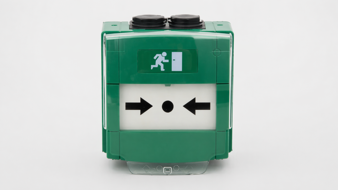 Przycisk awaryjnego otwarcia drzwi. Kluczowy element bezpiecznej kontroli dostępu