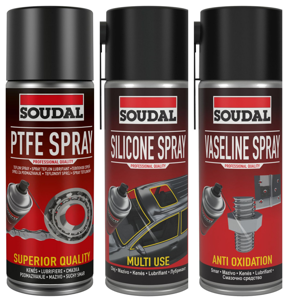 PTE Spray, Silicone Spray i Vaseline Spray Soudal