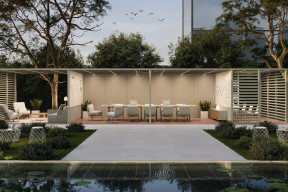 Taras nawet wtedy, gdy pada. Pergola tarasowa to jeden z najgorętszych trendów