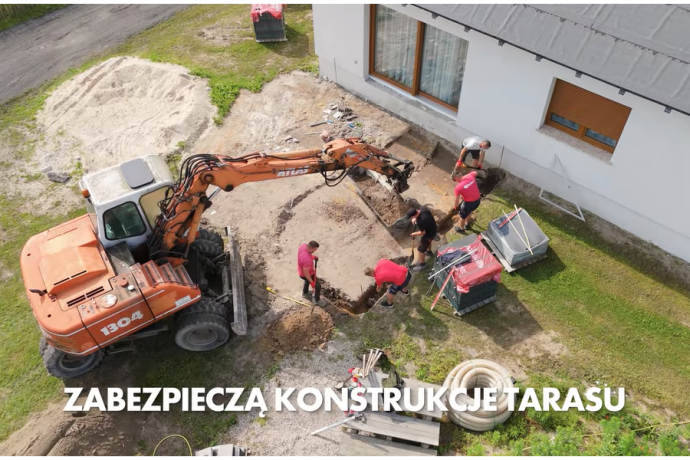 Taras z płyt dużego formatu - montaż krok po kroku