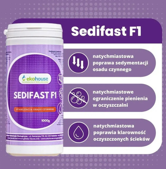 SEDIFAST F1 – preparat do ograniczania pienienia w oczyszczalni	