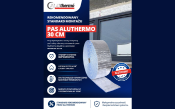 Izolacja nadproży pod rolety zewnętrzne. Aluthermo zaleca pas minimum 30 cm