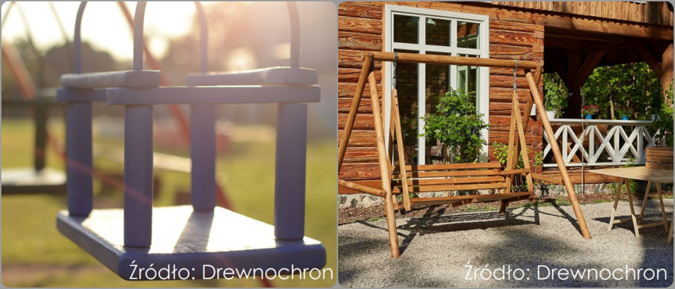 Drewniane deseczki huśtawki warto zabezpieczyć Impregnatem Eco & Protection od Drewnochronu