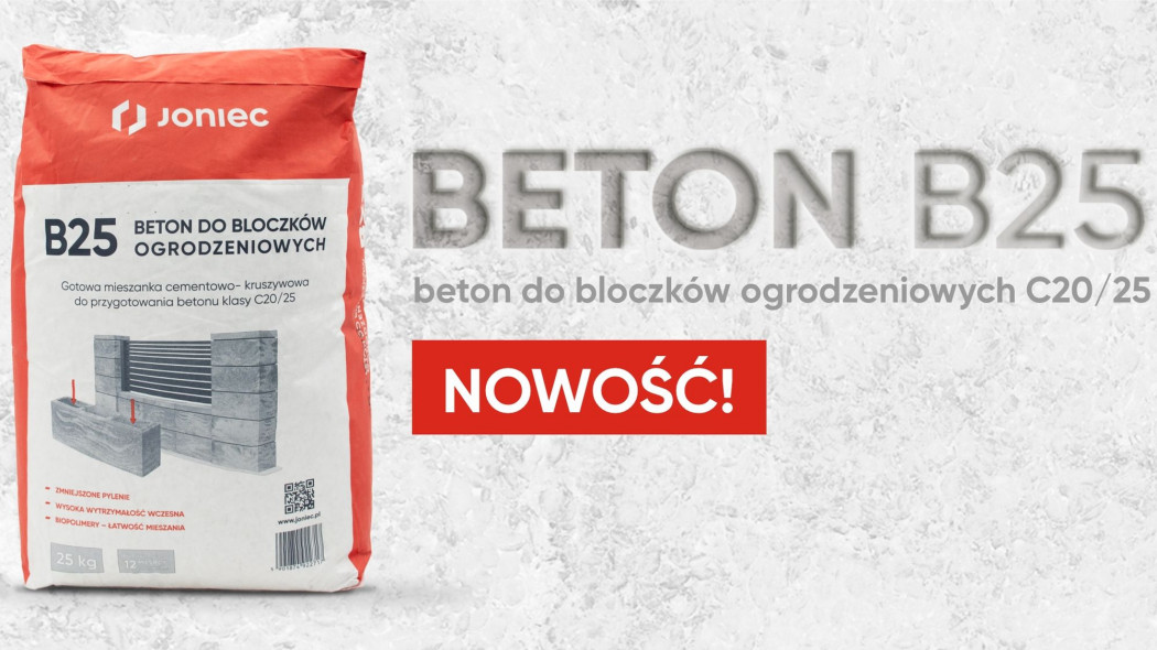 Nowość od firmy JONIEC®. Gotowy beton C20/25 do bloczków ogrodzeniowych