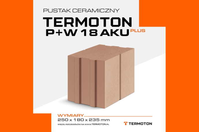 Pustak Termoton P+W 18 AKU PLUS. Wyższy komfort akustyczny przy optymalnej grubości ściany