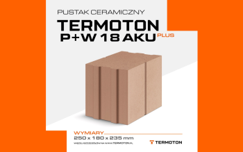 Pustak Termoton P+W 18 AKU PLUS. Wyższy komfort akustyczny przy optymalnej grubości ściany