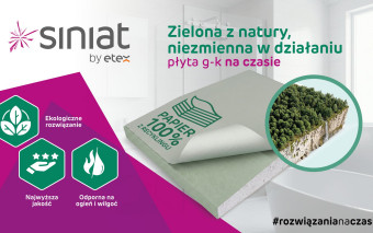Płyty gipsowo-kartonowe Siniat z papierową okładziną z recyklingu