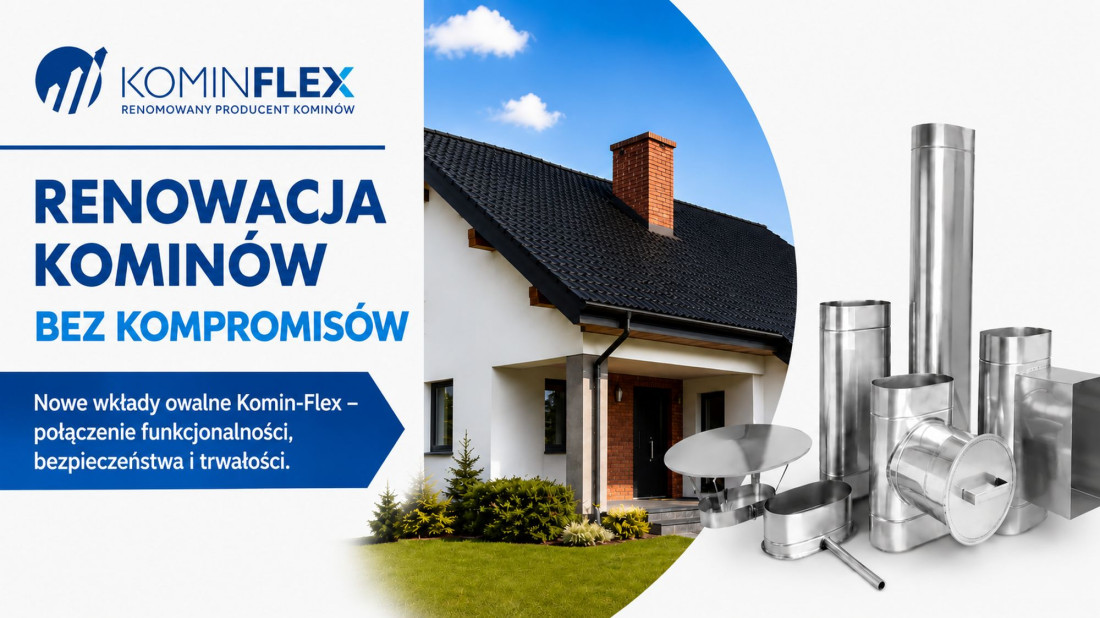 Nowe wkłady owalne Komin-Flex do renowacji kominów