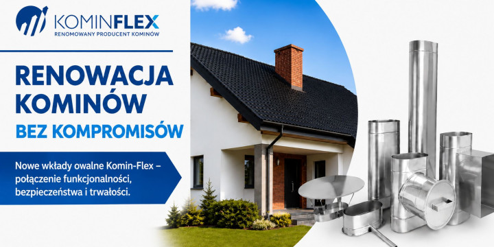 Nowe wkłady owalne Komin-Flex do renowacji kominów