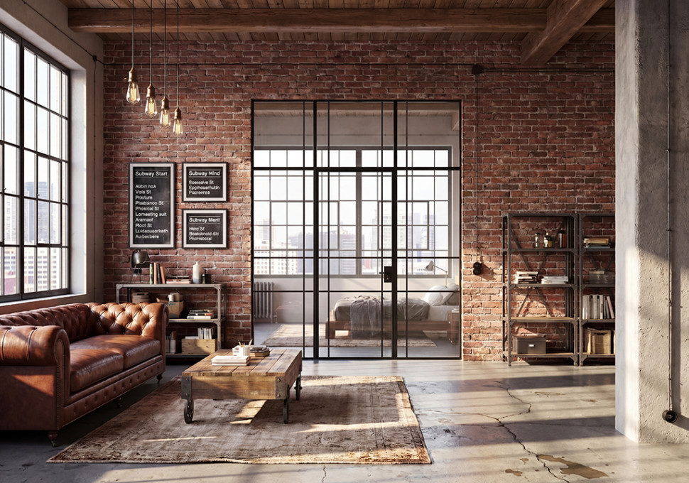 Drzwi loftowe LOFT ART 1 czarne STR