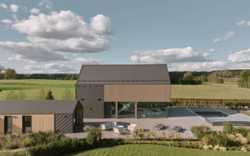 Kaszubski dom-stodoła, który zaciera granicę między wnętrzem a naturą