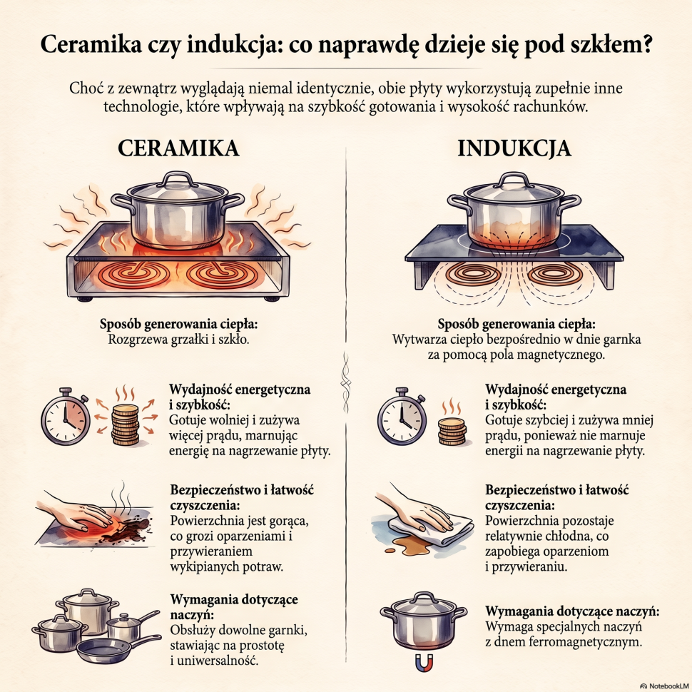 Infografika: Czym różni się płyta ceramiczna od indukcyjnej? 