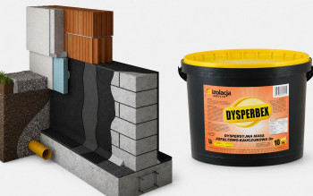 DYSPERBEX do hydroizolacji fundamentów i dachów. Masa bezpieczna dla styropianu