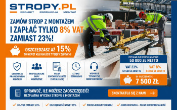 Strop z montażem i 8% VAT – sprawdź, ile możesz zaoszczędzić
