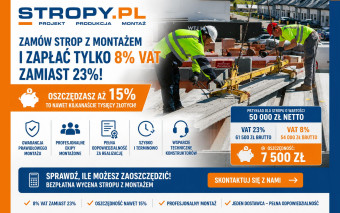 Strop z montażem i 8% VAT – sprawdź, ile możesz zaoszczędzić