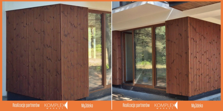 Efekt lameli z pełną ochroną. Elewacja THERMORY C65 w kolorze modrzewia podbija architekturę
