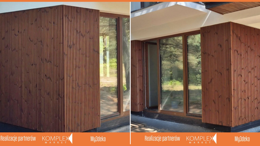Efekt lameli z pełną ochroną. Elewacja THERMORY C65 w kolorze modrzewia podbija architekturę