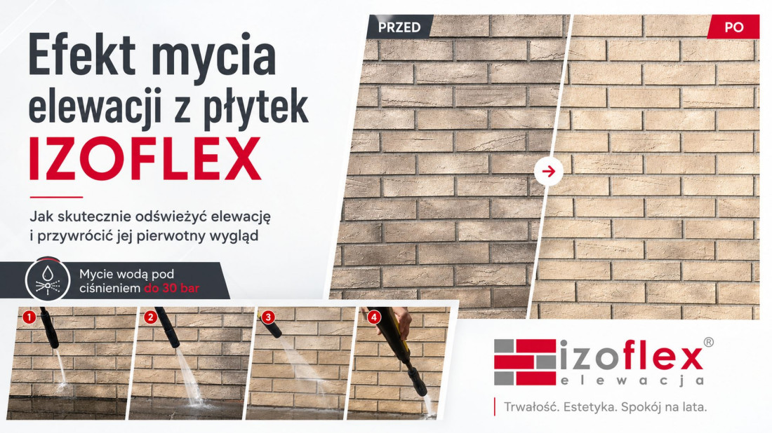 Czyszczenie elewacji Izoflex. Efekt widać gołym okiem